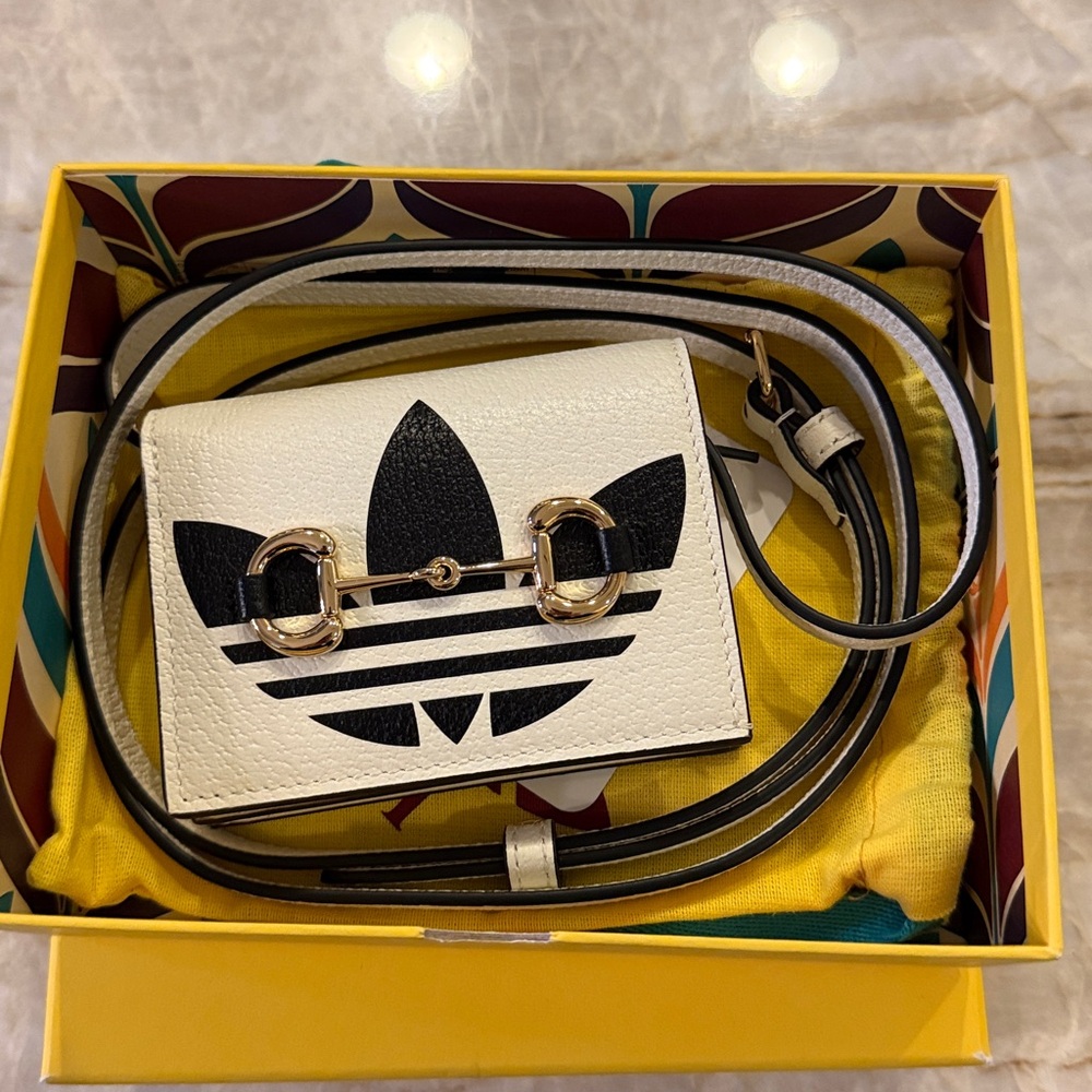GUCCI x ADIDAS Horsebit Crossbody Wallet NEW